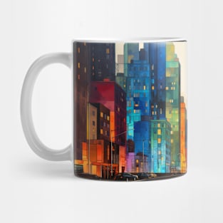 City Landscape Concept Abstract Colorful Scenery Painting Mug